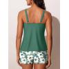 image:imageSummer Mae Womens Tankini Swimsuits 2 Piece Tummy Control Bathing Suit with Pocket Shorts Ring Linked 2025 SwimwearSolitary Silhouette Bloom