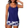 image:imageSummer Mae Womens Tankini Swimsuits 2 Piece Tummy Control Bathing Suit with Pocket Shorts Ring Linked 2025 SwimwearBlue Coconut Trees