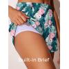 image:imageSummer Mae Blouson Womens Tankini Swimsuits 2026 Modest Tummy Control Bathing Suits Swim Shorts with Pockets for BeachHibiscus With Palm Leaves