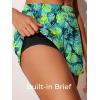 image:imageSummer Mae Blouson Womens Tankini Swimsuits 2026 Modest Tummy Control Bathing Suits Swim Shorts with Pockets for BeachTropical Green Leaves