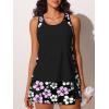 image:imageSummer Mae Blouson Tankini Swimsuits for Women 2026 Modest Tummy Coverage Bathing Suits with Skirt and Builtin ShortsLight Purple Floral Print