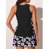 image:imageSummer Mae Blouson Tankini Swimsuits for Women 2026 Modest Tummy Coverage Bathing Suits with Skirt and Builtin ShortsLight Purple Floral Print