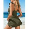 image:imageSummer Mae Ribbed Maternity One Piece Swimsuit Dress Cutout Bathing Suit with Builtin Pocket Short Swimwear Tie Knot SkirtOlive Green