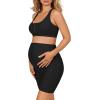 image:imageSummer Mae Maternity 2 Piece Outfit Set Activewear for Women Ribbed Workout Yoga Pregnancy Sporty High Waist Short Button Padded Crop Top Black 12