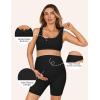 image:imageSummer Mae Maternity 2 Piece Outfit Set Activewear for Women Ribbed Workout Yoga Pregnancy Sporty High Waist Short Button Padded Crop Top Black 12