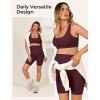 image:imageSummer Mae Maternity 2 Piece Outfit Set Activewear for Women Ribbed Workout Yoga Pregnancy Sporty High Waist Short Button Padded Crop Top Burgundy 14
