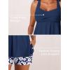 image:imageMiYang Tankini Swimsuits for Women 2026 Tummy Control Modest Flowy Two Piece Bathing Suits Top with Pockets ShortsHibiscus in White