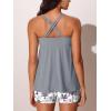 image:imageMiYang Tankini Swimsuits for Women 2026 Tummy Control Modest Flowy Two Piece Bathing Suits Top with Pockets ShortsLilac Leopard Palm