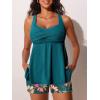 image:imageMiYang Tankini Swimsuits for Women 2026 Tummy Control Modest Flowy Two Piece Bathing Suits Top with Pockets ShortsVibrant Sunflowers