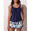 image:imageSummer Mae Blouson Womens Tankini Swimsuits with Shorts Tummy Control Bathing Suits Side Pockets 2026Monstera Leaf Silhouette