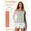 image:imageSummer Mae Blouson Womens Tankini Swimsuits with Shorts Tummy Control Bathing Suits Side Pockets 2026Monstera Leaf Silhouette