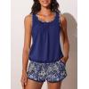 image:imageSummer Mae Blouson Womens Tankini Swimsuits with Shorts Tummy Control Bathing Suits Side Pockets 2026Navy Blue Paisley