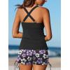 image:imageSummer Mae Tankini Swimsuits for Women 2026 Bathing Suits Top Ruched Two Piece Tummy Control VWire Modest Swim SuitsLight Purple Floral Print