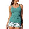 image:imageSummer Mae Tankini Swimsuits for Women 2026 Bathing Suits Top Ruched Two Piece Tummy Control VWire Modest Swim SuitsSolitary Silhouette Bloom