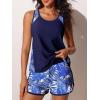 image:imageSummer Mae Blouson Tankini Swimsuits for Women 2026 Tummy Control Two Piece Bathing Suits with Sporty Pockets Swim ShortsAzure Leafsea