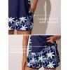 image:imageSummer Mae Blouson Tankini Swimsuits for Women 2026 Tummy Control Two Piece Bathing Suits with Sporty Pockets Swim ShortsBlue White Palms