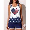image:imageSummer Mae Blouson Tankini Swimsuits for Women 2026 Tummy Control Two Piece Bathing Suits with Sporty Pockets Swim ShortsFlag of Hearts