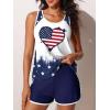 image:imageSummer Mae Blouson Tankini Swimsuits for Women 2026 Tummy Control Two Piece Bathing Suits with Sporty Pockets Swim ShortsFlag of Hearts