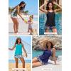 image:imageSummer Mae Blouson Tankini Swimsuits for Women 2026 Tummy Control Two Piece Bathing Suits with Sporty Pockets Swim ShortsYellow Green Monstera