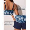 image:imageSummer Mae Blouson Womens Tankini Swimsuits 2026 Modest Tummy Control Bathing Suits Swim Shorts with Pockets for BeachBlue Coconut Sea