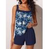 image:imageSummer Mae Blouson Womens Tankini Swimsuits 2026 Modest Tummy Control Bathing Suits Swim Shorts with Pockets for BeachBlue Coconut Sea