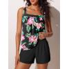 image:imageSummer Mae Blouson Womens Tankini Swimsuits 2026 Modest Tummy Control Bathing Suits Swim Shorts with Pockets for BeachBlush Jungle Flower