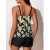 image:imageSummer Mae Blouson Womens Tankini Swimsuits 2026 Modest Tummy Control Bathing Suits Swim Shorts with Pockets for BeachGold Leaves