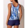 image:imageSummer Mae Blouson Womens Tankini Swimsuits Tummy Control Modest 2026 Two Piece with Sporty Pockets Bathing SuitsAbstract Ink Blue