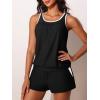 image:imageSummer Mae Blouson Womens Tankini Swimsuits Tummy Control Modest 2026 Two Piece with Sporty Pockets Bathing SuitsBlack