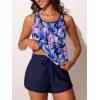 image:imageSummer Mae Blouson Womens Tankini Swimsuits Tummy Control Modest 2026 Two Piece with Sporty Pockets Bathing SuitsBluepurple Brocade
