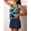 image:imageSummer Mae Blouson Womens Tankini Swimsuits Tummy Control Modest 2026 Two Piece with Sporty Pockets Bathing SuitsWatercolor Phoenix Palm