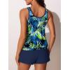 image:imageSummer Mae Blouson Womens Tankini Swimsuits Tummy Control Modest 2026 Two Piece with Sporty Pockets Bathing SuitsWatercolor Phoenix Palm
