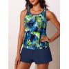 image:imageSummer Mae Blouson Womens Tankini Swimsuits Tummy Control Modest 2026 Two Piece with Sporty Pockets Bathing SuitsWatercolor Phoenix Palm