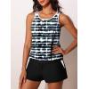 image:imageSummer Mae Blouson Womens Tankini Swimsuits Tummy Control Modest 2026 Two Piece with Sporty Pockets Bathing SuitsWave Print