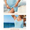 image:imageSummer Mae Ribbed Maternity One Piece Swim Dress Pregnancy Swimsuit with Builtin Bottom Swimwear Tie Knot Skirt Bathing SuitLight Blue