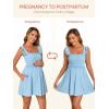 image:imageSummer Mae Smocked Maternity Swim Dress One Piece Swimsuit with Builtin Pockets Bottom Ruffle A Line Pregnancy Bathing SuitBaby Blue