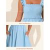 image:imageSummer Mae Smocked Maternity Swim Dress One Piece Swimsuit with Builtin Pockets Bottom Ruffle A Line Pregnancy Bathing SuitBaby Blue