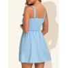 image:imageSummer Mae Smocked Maternity Swim Dress One Piece Swimsuit with Builtin Pockets Bottom Ruffle A Line Pregnancy Bathing SuitBaby Blue