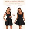 image:imageSummer Mae Smocked Maternity Swim Dress One Piece Swimsuit with Builtin Pockets Bottom Ruffle A Line Pregnancy Bathing SuitBlack