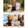 image:imageSummer Mae Smocked Maternity Swim Dress One Piece Swimsuit with Builtin Pockets Bottom Ruffle A Line Pregnancy Bathing SuitBlack