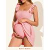 image:imageSummer Mae Smocked Maternity Swim Dress One Piece Swimsuit with Builtin Pockets Bottom Ruffle A Line Pregnancy Bathing SuitLight Pink