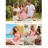 image:imageSummer Mae Smocked Maternity Swim Dress One Piece Swimsuit with Builtin Pockets Bottom Ruffle A Line Pregnancy Bathing SuitLight Pink