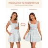 image:imageSummer Mae Smocked Maternity Swim Dress One Piece Swimsuit with Builtin Pockets Bottom Ruffle A Line Pregnancy Bathing SuitWatercolor Wildflower
