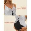 image:imageSummer Mae Maternity Swimsuit One Piece Ruffle Cutout Pregnancy Bathing Suit Lace Up SwimwearBlack Stripe