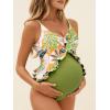 image:imageSummer Mae Maternity Swimsuit One Piece Ruffle Cutout Pregnancy Bathing Suit Lace Up SwimwearPalm Paradise