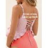 image:imageSummer Mae Maternity Swimsuit One Piece Ruffle Cutout Pregnancy Bathing Suit Lace Up SwimwearPink Stripe