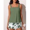 image:imageSummer Mae Womens Tankini Swimsuits with Skirt Two Piece Tummy Control Bathing Suits Printed Swimdress Swimwear 2026Green Shadow