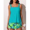 image:imageSummer Mae Womens Tankini Swimsuits with Skirt Two Piece Tummy Control Bathing Suits Printed Swimdress Swimwear 2026Tropical Green Leaves
