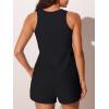 image:imageSummer Mae Blouson Tankini Swimsuits for Women 2026 Tummy Control Two Piece Bathing Suits with Sporty Pockets Swim ShortsBlack
