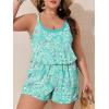 image:imageSummer Mae Plus Size Swim Romper Women One Piece Swimsuit Blouson Bathing Suit with Pockets 2026 Modest SwimwearBlue Flower Clusters